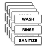 All Quality Standard WASH RINSE SANITIZE Set of 3 Bay Sink Signs - Restaurant & Commercial Kitchen Sink Signs - Easy to Install