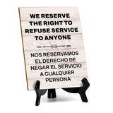Front Desk Bilingua English and Spanishl Table Signs with Acrylic Stands (6x8“)
