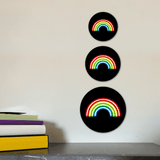 Circle Plus Rainbow Neon Graphic Style Wall or Door Sign | Live Streamer Gaming Themed Decoration