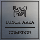 Signs ByLITA Square Lunch Area Door or Wall Sign | Spanish Bilingual Business And Office Signs