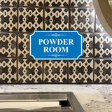 Notched Standard Powder Room Wall or Door Sign