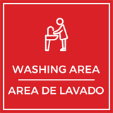 Signs ByLITA Square Washing Area Door or Wall Sign | Spanish Bilingual Business And Office Signs