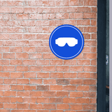 Circle Plus Safety Glasses Wall or Door Sign | Easy Installation | Health & Safety Signage
