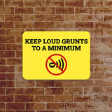 Classic Framed Plus Keep Loud Grunts to a Minimum Door or Wall Sign | Gym Etiquette