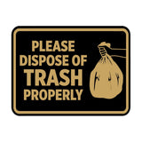 Signs ByLITA Classic Framed Please Dispose Of Trash Properly Wall or Door Sign