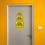 Classic Framed Plus Storage Prohibited in This Area Door or Wall Sign | Miscellaneous Warning Signs - Industrial & Construction