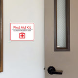 Classic Framed Plus First Aid Kit Located at Reception Desk Door or Wall Sign | Workplace Safety & First Aid