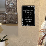 Portrait Round Plus Your Hair Is Your Crown, and We're Here to Help You Wear It With Pride Door or Wall Sign | Hair Stylist Inspirational Positive Decoration