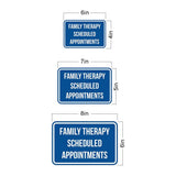 Classic Framed Plus Family Therapy Scheduled Appointments Door or Wall Sign | Medical Specialism Rooms