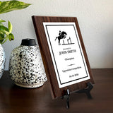 Equestrian and Horse Riding Customizable Wooden Award Plaque | Easel Mount Option | Personalizable Plaques | Sport and Athletic Competition Award