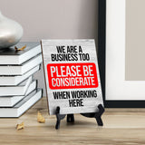 Remote Working Tipping Signs|Café or Restaurant Etiquette Decor Table Sign with Acrylic Stand (6x8“)