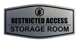 Signs ByLITA Fancy Restricted Access: Storage Room Sign Easy Installation Elegant Design Wall or Door Sign