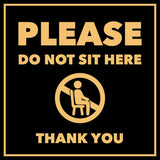 Signs ByLITA Square Please Do Not Sit Here Thank You Door or Wall Sign | Public Signage