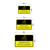 Classic Framed Plus Sanitation Station Wall or Door Sign | Bilingual Spanish and English Workplace Safety Signage