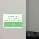 Classic Framed Plus Prepare to Update Your Medical History Door or Wall Sign | Medical Facility Reception Patient Reminders
