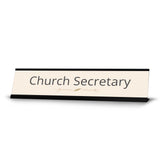 Church Office Staff Role Desk Signs 2 x 10" Plastic Desk Sign