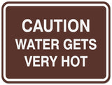 Signs ByLITA Classic Framed CAUTION WATER GETS VERY HOT Door or Wall Sign Durable Plastic | Easy Installation | Elegant Design