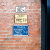 Signs ByLITA Classic Framed Atención Sustancias Químicas Tóxicas No entre Door or Wall Sign Easy Installation | Health And Safety | Building And Hospitality