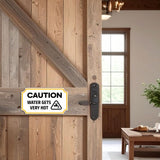 Notched Standard Caution Water Gets Very Hot Wall or Door Sign | Safety & Caution