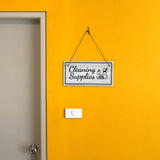 Cleaning Supplies 5x10 Hanging Plus Wall or Door Sign | Home & Office Décor