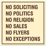 Signs ByLITA Square No Soliciting No Politics Sign - Easy Installation | Durable Material