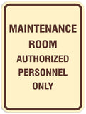 Signs ByLITA Portrait Round Maintenance Room Authorized Personnel Only Sign - Laser-Engraved Lettering | Durable ABS Plastic | Vibrant Colors | Powerful Foam Tape