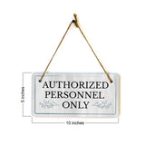 Access & Entry Control | Rustic White Wood 5 x 10" Hanging Signs