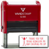 Vivid Stamp Thank you for being alongside me and cheering me up Self-Inking Rubber Stamps