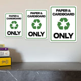 Portrait Round Plus Paper & Cardboard Only Wall or Door Sign | Office Eco-Friendly Signage