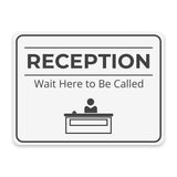 Classic Framed Plus Reception – Wait Here to Be Called Door or Wall Sign | Medical Facility Greeting & Reception