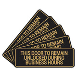 Signs ByLITA Standard This Door To Remain Unlocked During Business Hours Wall or Door Sign (Multipacks)