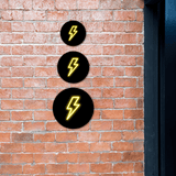 Circle Plus Lightning Neon Graphic Style Wall or Door Sign | Live Streamer Gaming Themed Decoration