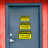 Classic Framed Plus Caution Door Opens Outwards Wall or Door Sign | Health And Safety Office Signage