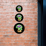 Circle Plus Mushroom Neon Graphic Style Wall or Door Sign | Live Streamer Gaming Themed Decoration