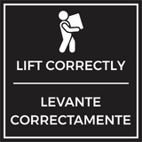 Signs ByLITA Square Lift Correctly Wall or Door Sign | Spanish Bilingual Warehouse Health and Safety Signs