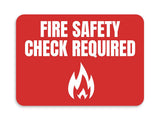 Classic Framed Plus Fire Safety Check Required Door or Wall Sign | Safety and Maintenance