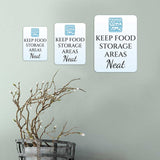 Portrait Round Plus Keep Food Storage Areas Neat Wall or Door Sign | Hygiene and Safety