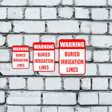 Portrait Round Plus Warning Buried Irrigation Lines Wall or Door Sign | Farm/Barn Warning Signage