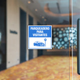 Square Plus Parqueadero Para Visitantes Wall or Door Sign | Spanish | Health & Safety Warehouse Business Signage