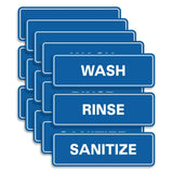 All Quality Standard WASH RINSE SANITIZE Set of 3 Bay Sink Signs - Restaurant & Commercial Kitchen Sink Signs - Easy to Install