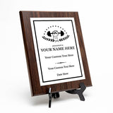Powerlifting Customizable Wooden Award Plaque | Easel Mount Option | Achievement and Recognition Personalizable Plaques