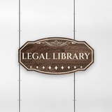 Victorian Plus Legal Library Wall or Door Sign | Legal and Courtroom Decoration