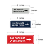 Signs ByLITA Standard Por Favor Use la Otra Puerta Right Arrow Sign | Spanish Workplace Business Direction Signs