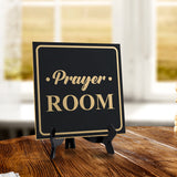 Prayer Room 5"x 5" Square Table Sign With Acrylic Easel | Religious Décor