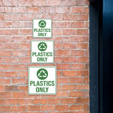 Square Plus Plastics Only Wall or Door Sign | Eco-Friendly Recycling