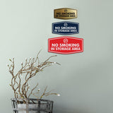 Signs ByLITA Fancy No Smoking in Storage Area Sign Easy Installation Elegant Design Wall or Door Sign