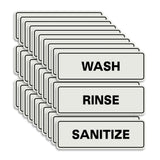 All Quality Standard WASH RINSE SANITIZE Set of 3 Bay Sink Signs - Restaurant & Commercial Kitchen Sink Signs - Easy to Install