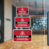 Classic Framed Plus Warning Explosive Gas No Open Flames Door or Wall Sign | Workplace Health and Safety Warning Signage