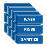 All Quality Standard WASH RINSE SANITIZE Set of 3 Bay Sink Signs - Restaurant & Commercial Kitchen Sink Signs - Easy to Install