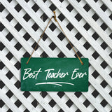 Best Teacher Ever 5x10 Hanging Plus Wall or Door Sign | Classroom & Office Décor